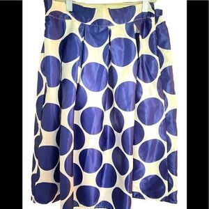 choles ALine Polkadot Skirt - S blue Polkadot/white , polyester, NWOT